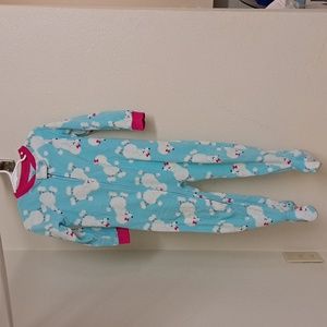 Carter's Girls One-Piece Footed Pajamas - 3T - Light Blue w/ Poodle Theme